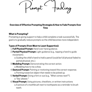 Prompting and Prompt Fading: Effective Parent Training Strategies